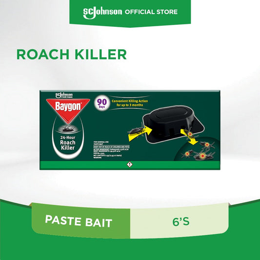 Baygon 24-Hour Cockroach Killer 6's - Pack of 3 Safe to Use in sensitive Places