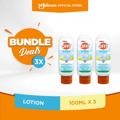 OFF! Mosquito Repellent Lotion - Baby 100ml x 3 (Dermatogically tested)