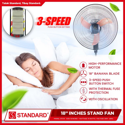 STAND FAN 18" Plastic Blade STS18 - GREEN 3KG