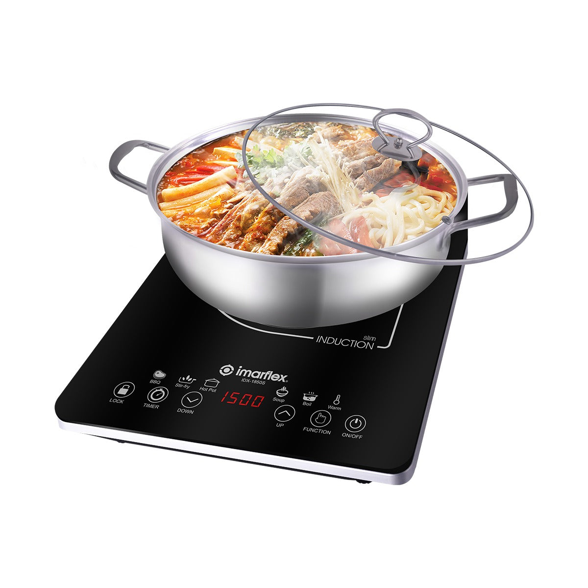 IMARFLEX Slim Type 50mm Single Induction Cooker IDX-1850S - 6 PRESET FUNCTION CHILD LOCK FEAUTURE