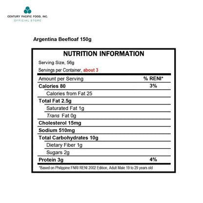 Argentina Beef Loaf Halal Certified - 150g x 48pcs