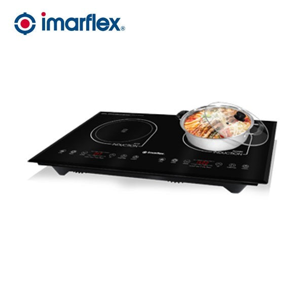 IMARFLEX Built-in Twin Induction Cooker IDX-3250B - L 1300W / R 1500W CHILD LOCK Auto Sense ON Pot/Auto OFF Function