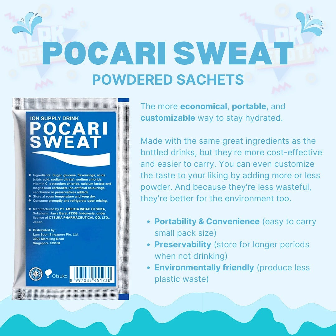 Pocari Sweat Powder in Sachets - 5 pcs x 13g sachet Simply mix with water 1 pack 200ml.