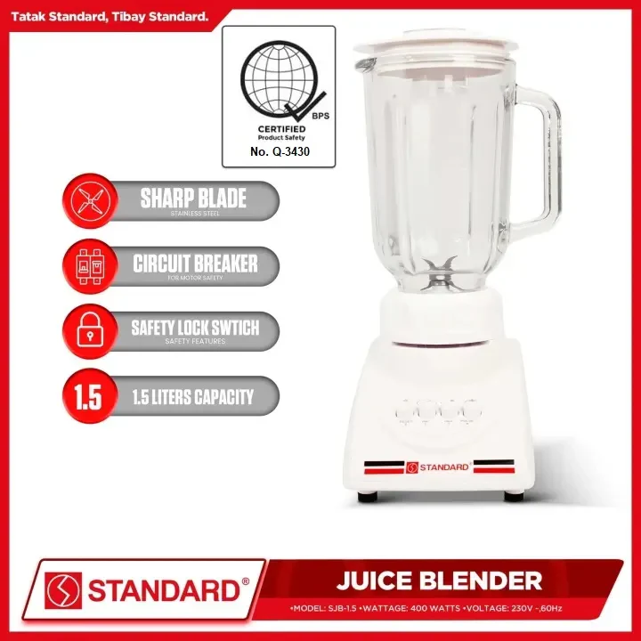 STANDARD BLENDER GLASS JAR 1.5L SAFETY LOCK SWITCH- SJB1.5LA