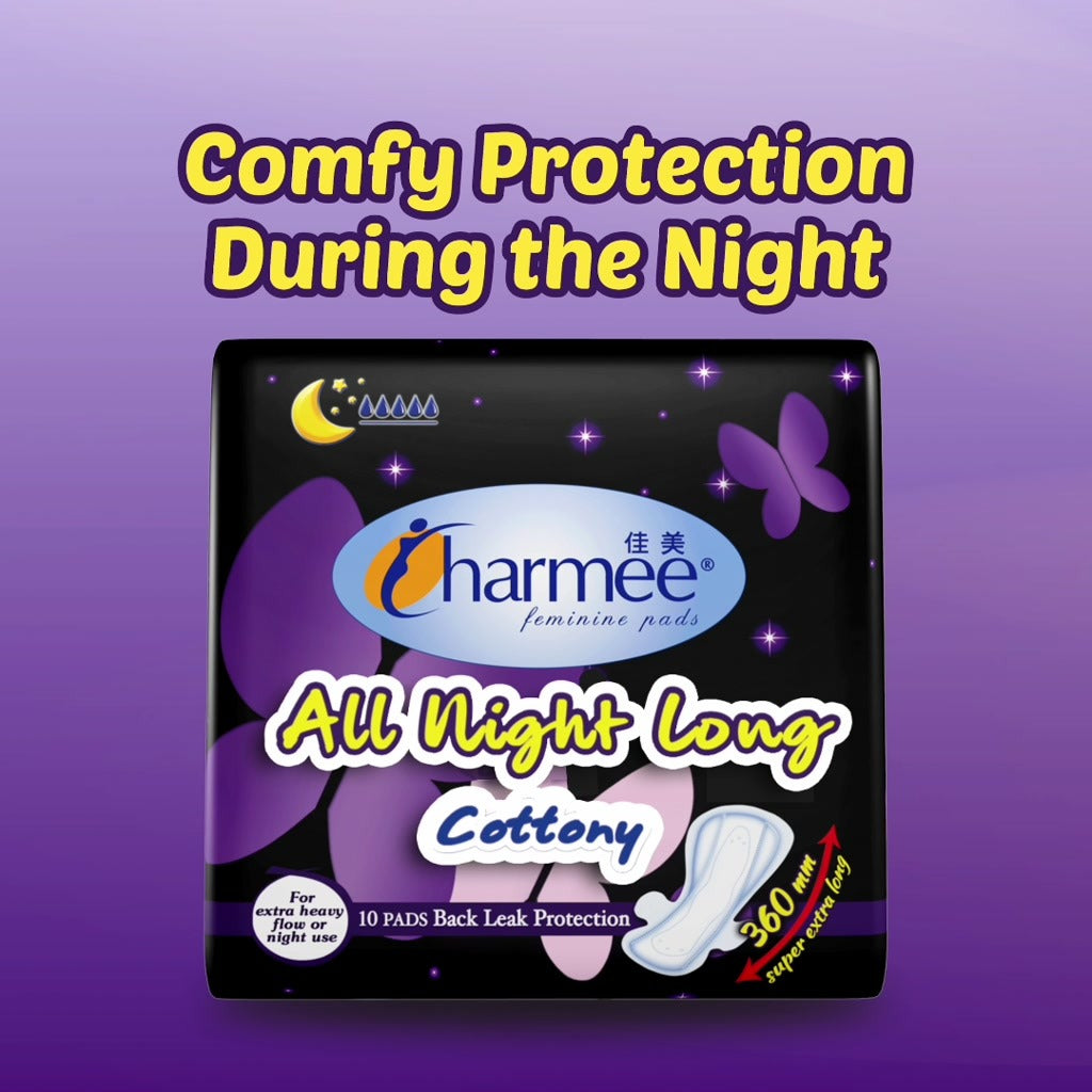 Charmee Sanitary Napkin All-Night Long 10's - (18 x 10's) - 1 case