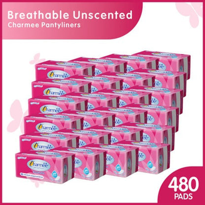 Charmee Pantyliner Breathable Unscented 20's x 24 packs - 1 case