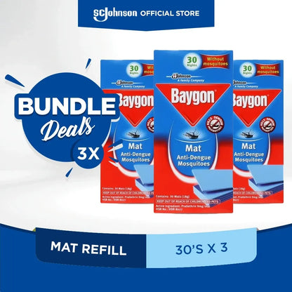 Baygon Mats Refill 30s - (Pack of 3) Anti Mosquito Electric Mat
