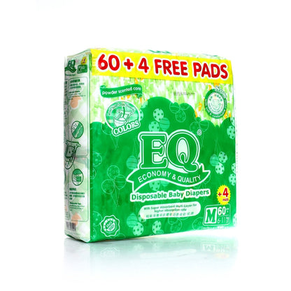 EQ Colors Jumbo Pack 64's Tape Baby Diapers (6-11kg) - Medium