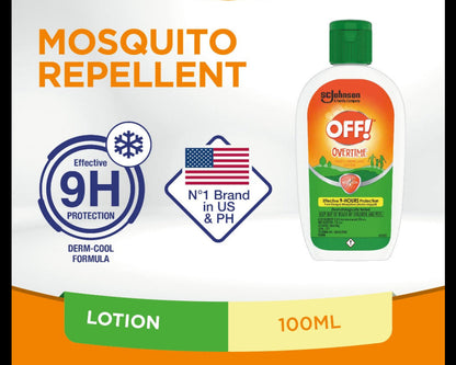 OFF! Mosquito Repellent Lotion - Overtime 100ml Pack of 3 DERMCOOL long lasting