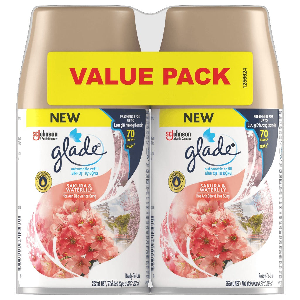 Glade Automatic Spray Refill 175g x 2 - Sakura & Waterlily Fragrance (Value Pack)Bundle Deals