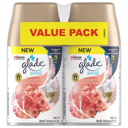 Glade Automatic Spray Refill 175g x 2 - Sakura & Waterlily Fragrance (Value Pack)Bundle Deals