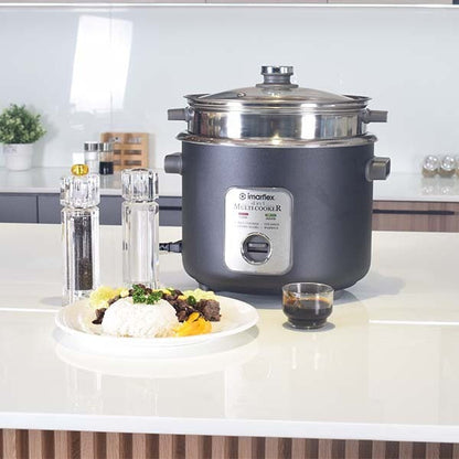 IMARFLEX 4in1 MULTI COOKER IRC-18LS - 10 CUPS CAPACITY 700W(Tempered Glass LID )
