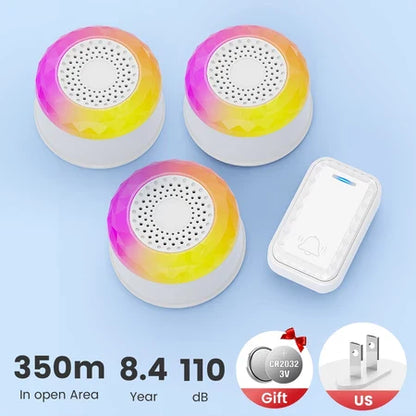 SMATRUL WIRELESS DOOR BELL - WHITE 1 BUTTON / 3 RECEIVERS