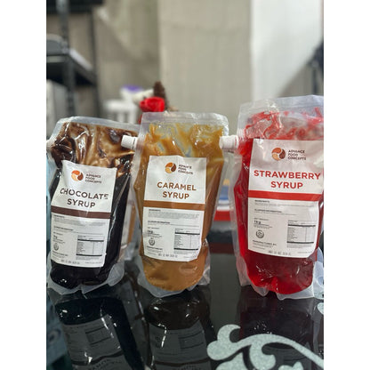 BUNDLE OF 2 - Advance Food Concept Chocolate, Caramel and Strawberry Syrup - 1kg