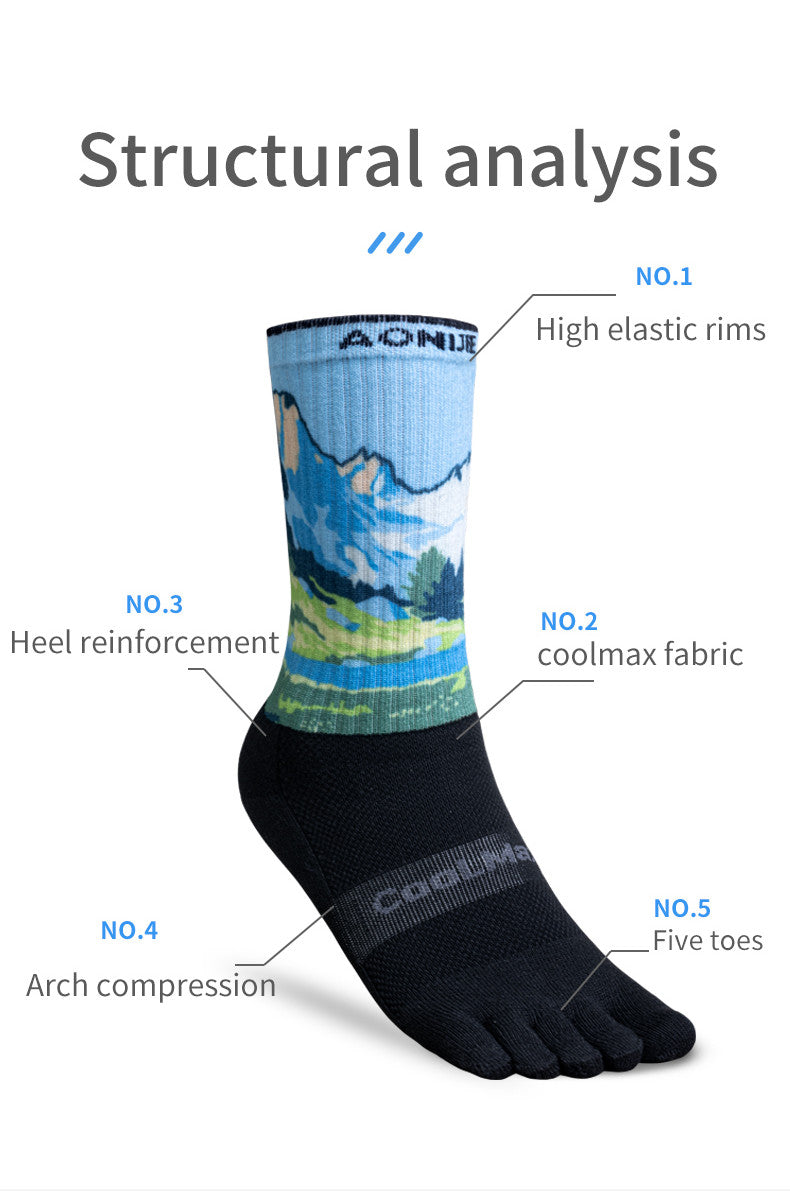 Aonijie Calf Toe Socks Model no. E4843 - TIE-DYE