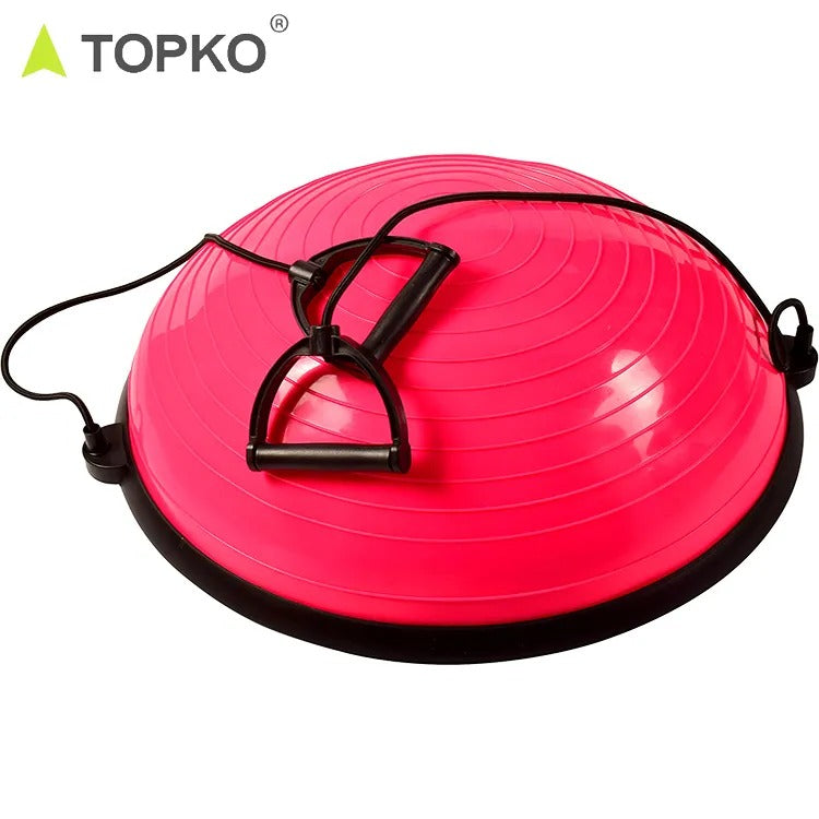 TOPKO Half Ball Diameter: 58cm MULTIPURPOSE Two workout FLAT BASE & YOGA BALL 660Lbs PORTABLE DESIGN