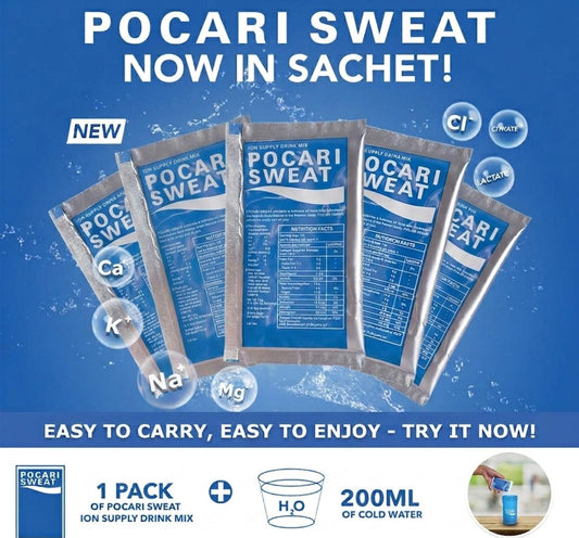 Pocari Sweat Powder in Sachets - 5 pcs x 13g sachet Simply mix with water 1 pack 200ml.